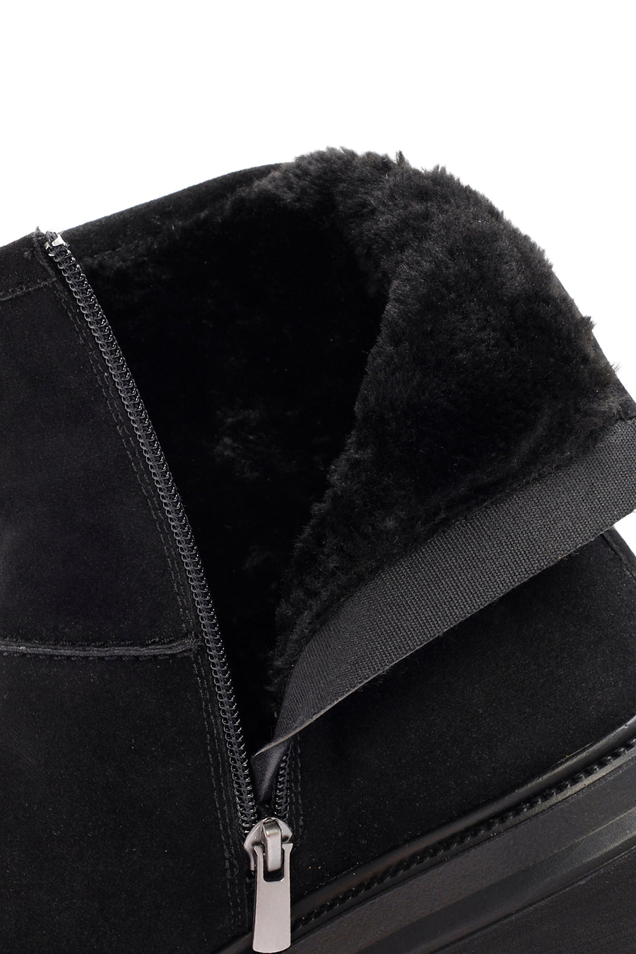 Women's Black Zippered Suede Boots