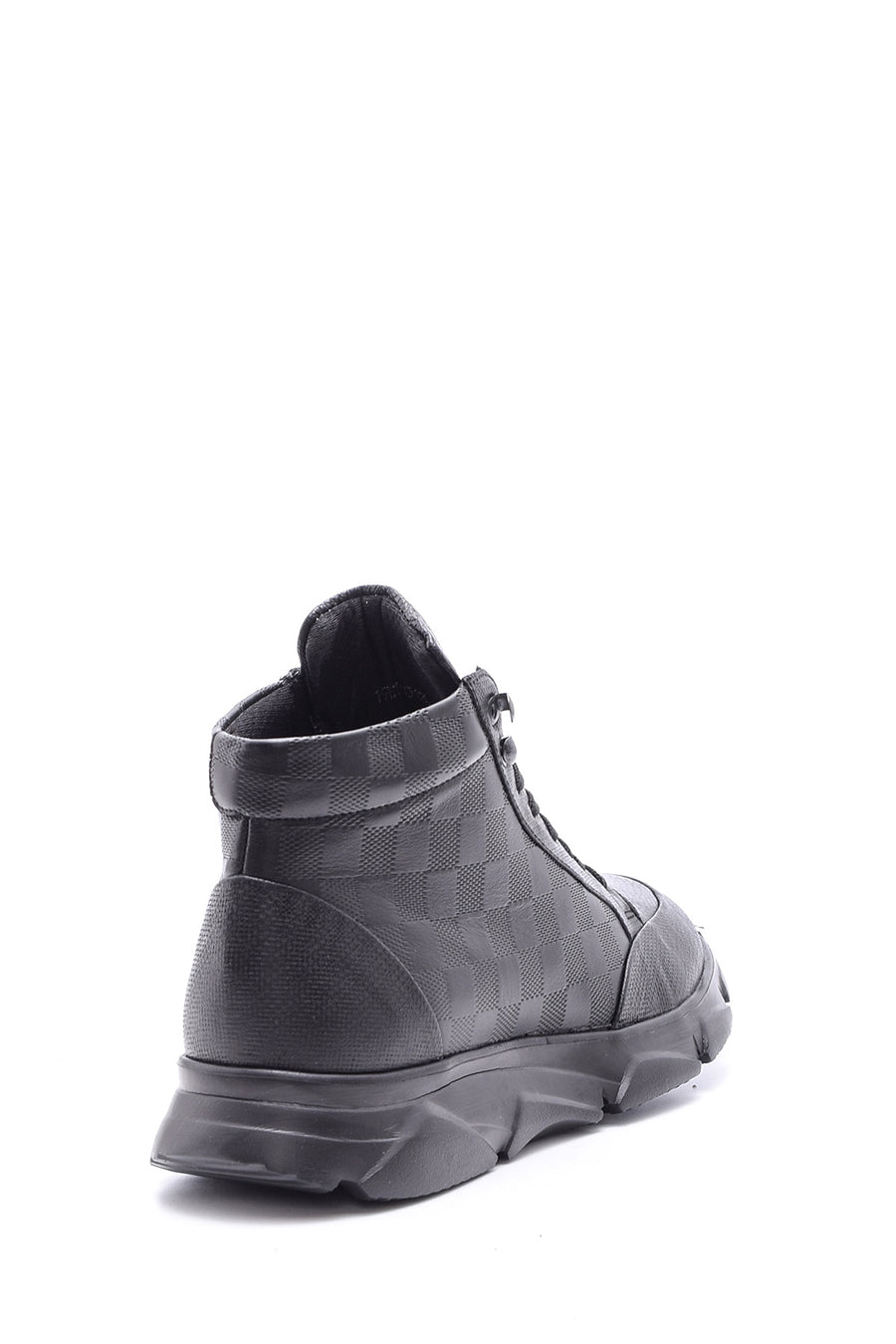 Men's Checkered Leather Boot Sneaker
