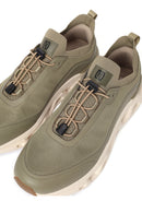 Derimod Zero Male Khaki Thick-Soled Lace-Up Fabric Sneakers | Derimod
