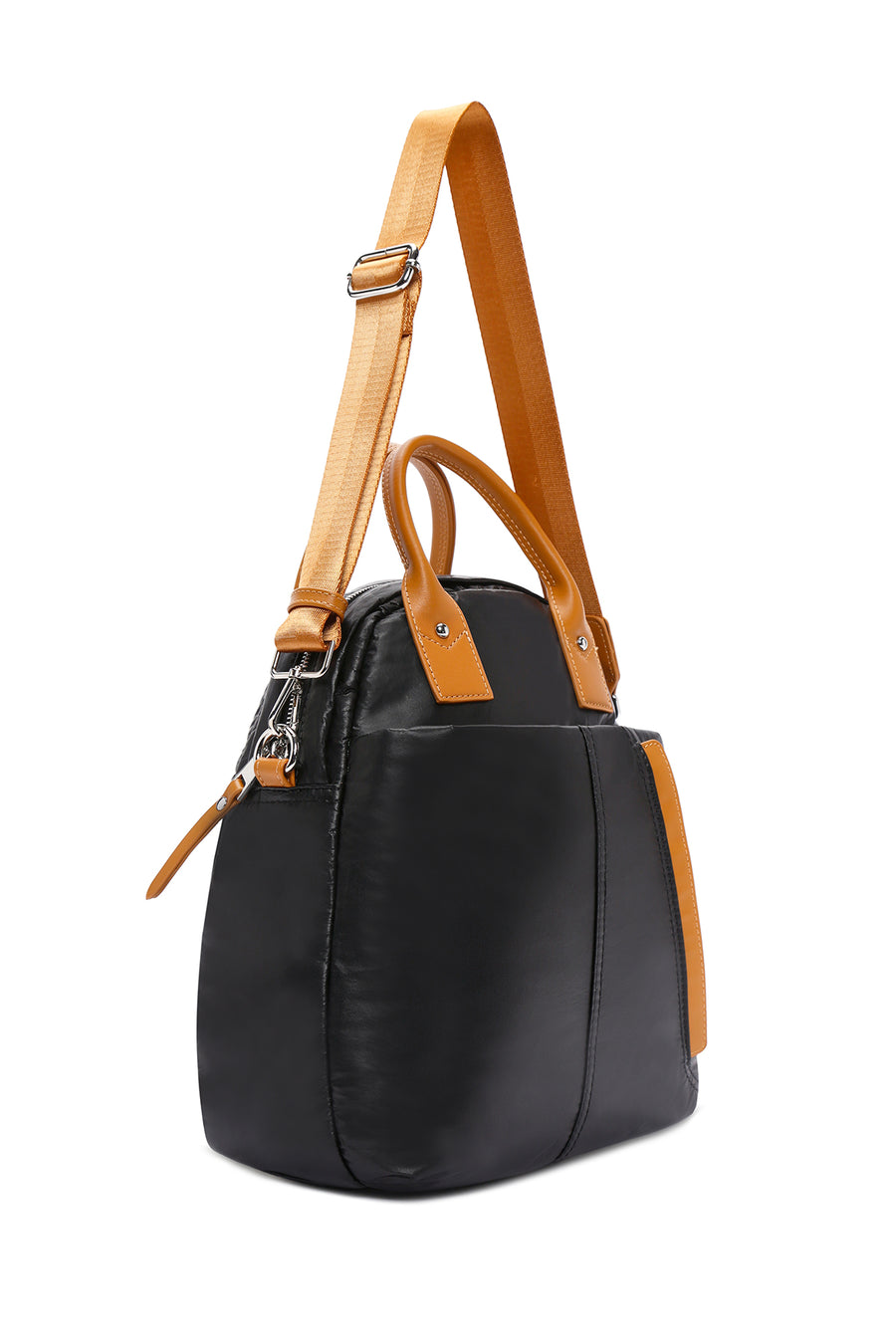 Women's Black Long Strap Backpack
