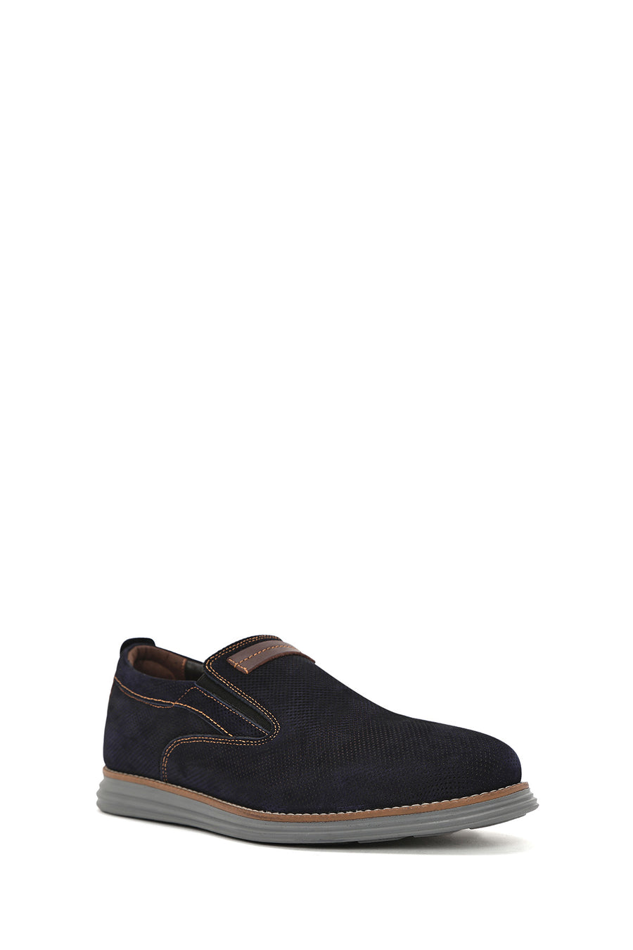 Men's Navy Blue Nubuck Leather Casual Loafer