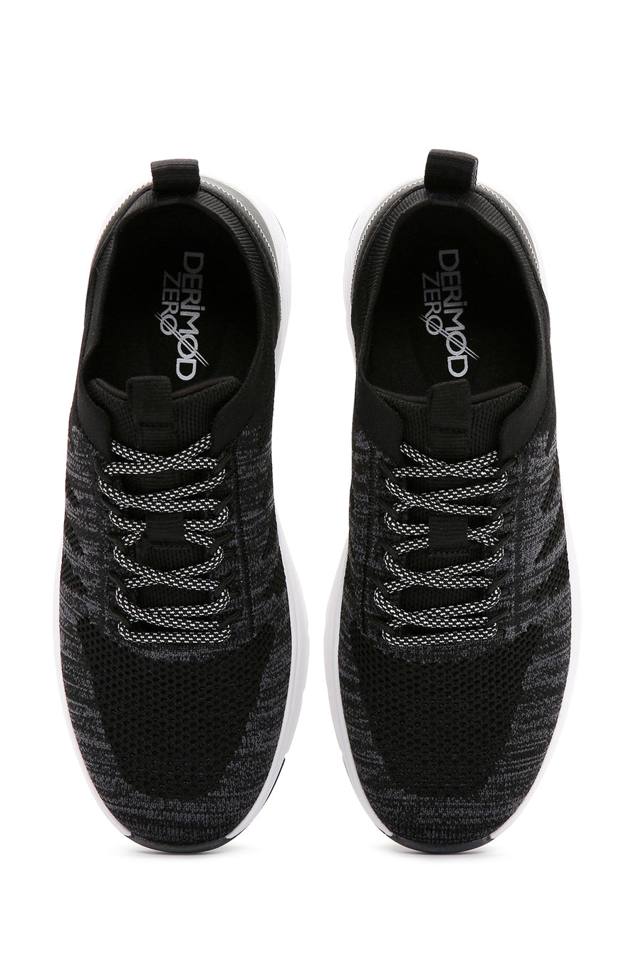 Derimod Zero Men's Black Lace-Up Thick Soled Fabric Sneaker