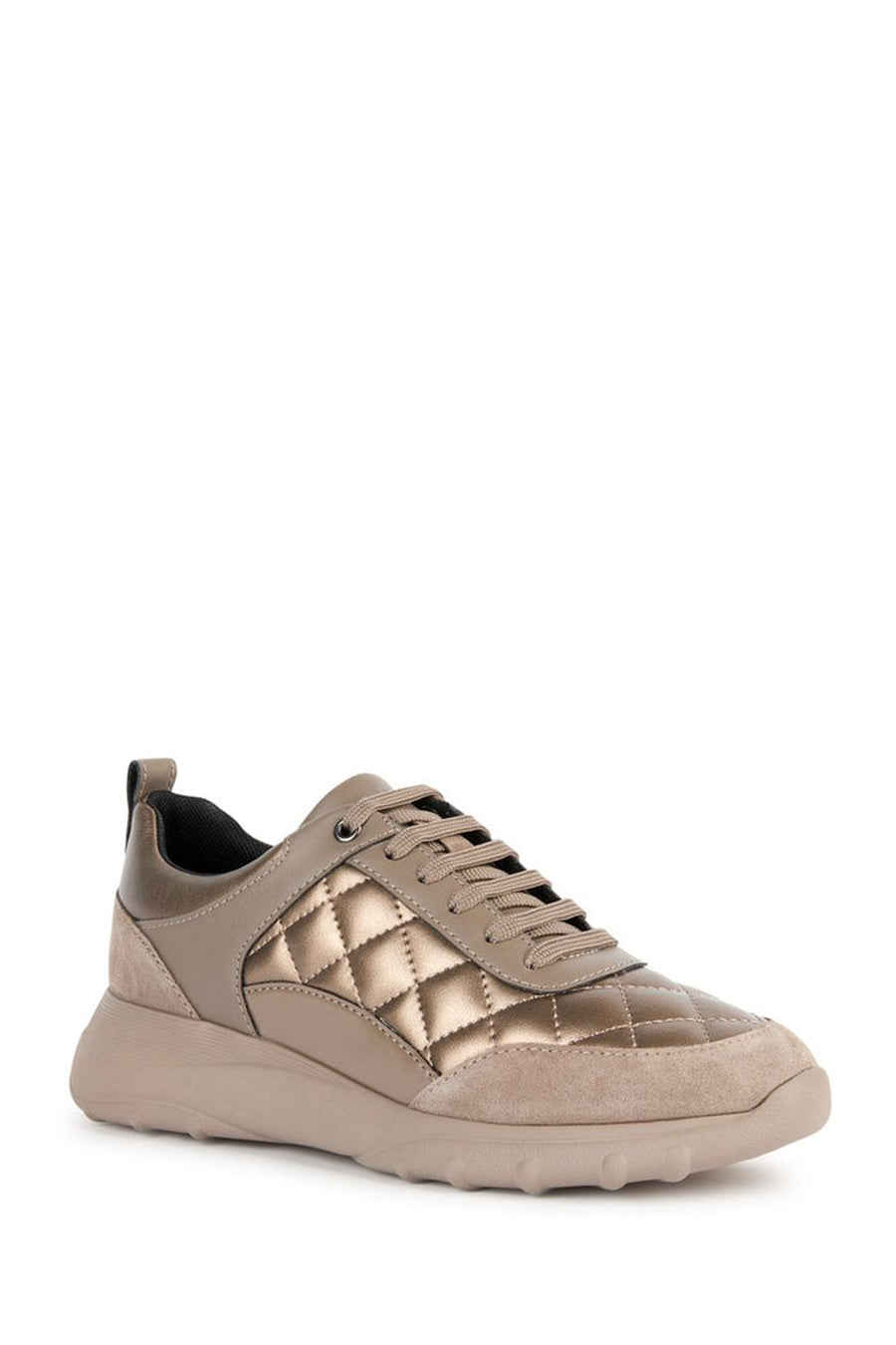 Geox Kadın Altın D Alleniee Bağcıklı Kalın Tabanlı Spor Sneaker
