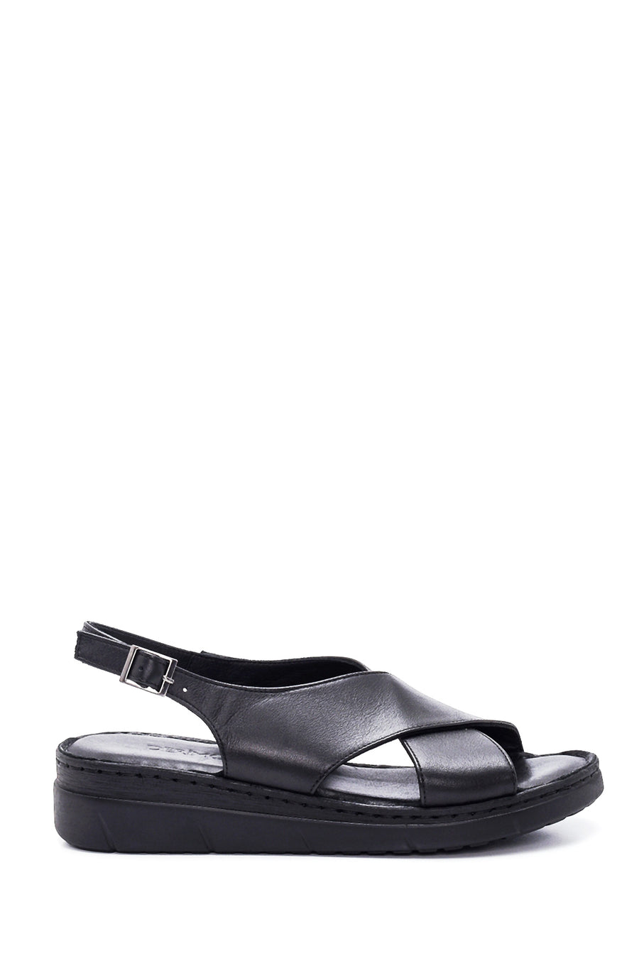 Kadın Siyah Deri Comfort Sandalet 22SFD341318 | Derimod