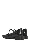 Women's Black Low Heel Patent Leather Ballerinas | Derimod