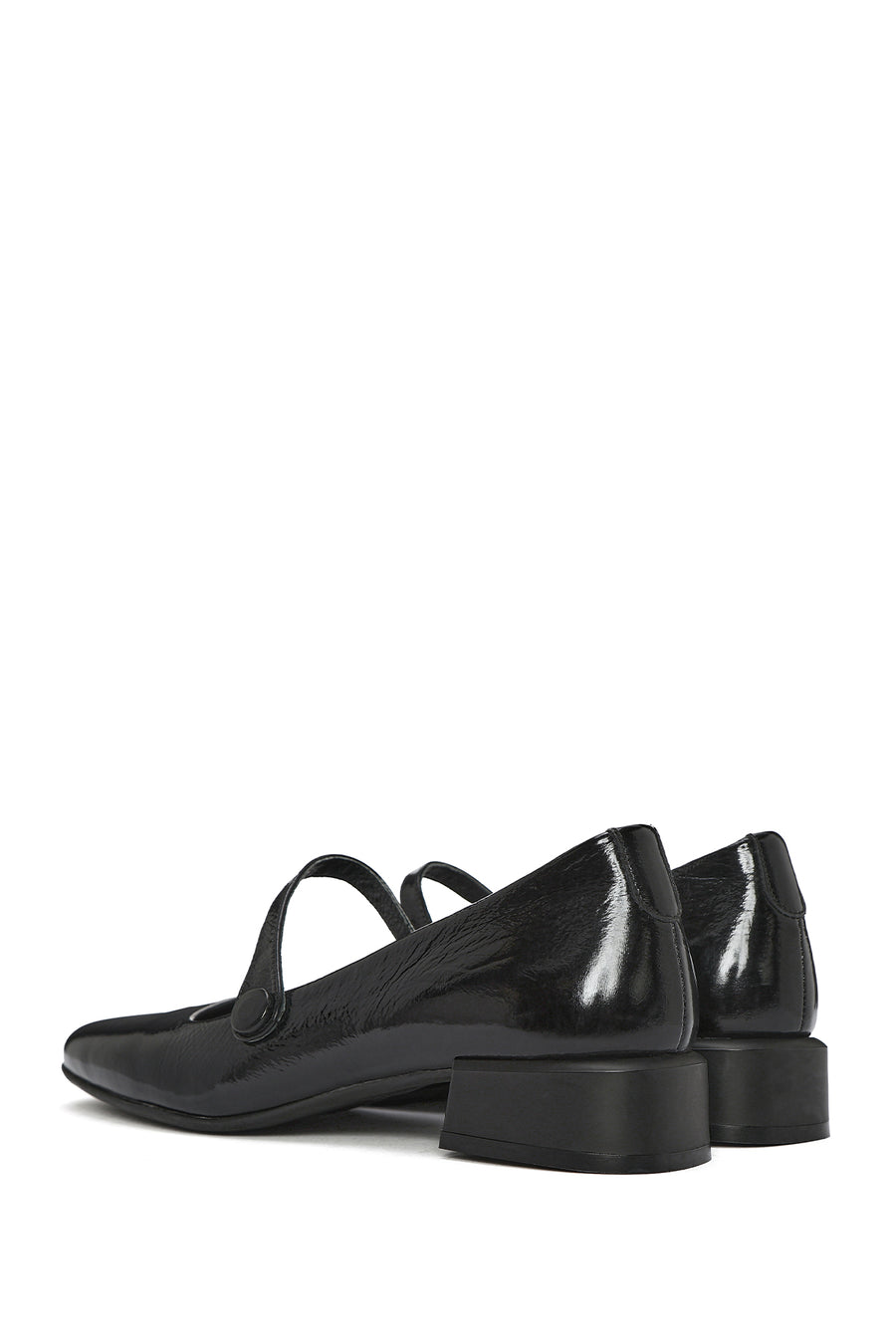 Women's Black Low Heel Patent Leather Ballerinas