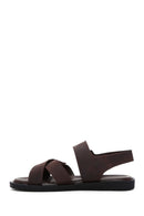 Men's Brown Nubuck Leather Sandals | Derimod