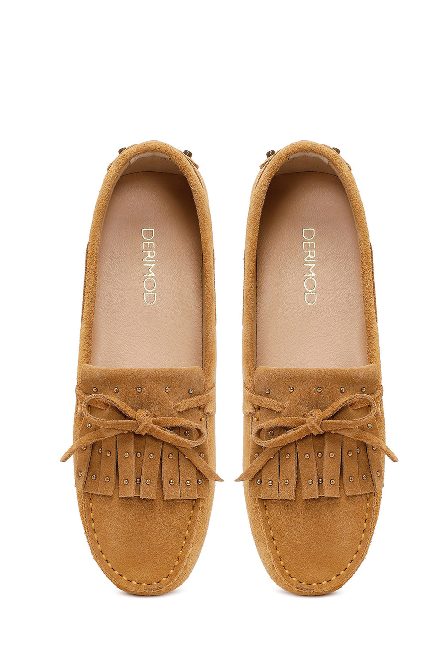 Kadın Camel Püsküllü Süet Deri Loafer