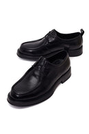 Male Black Lace-Up Thick-Soled Leather Casual Shoes | Derimod