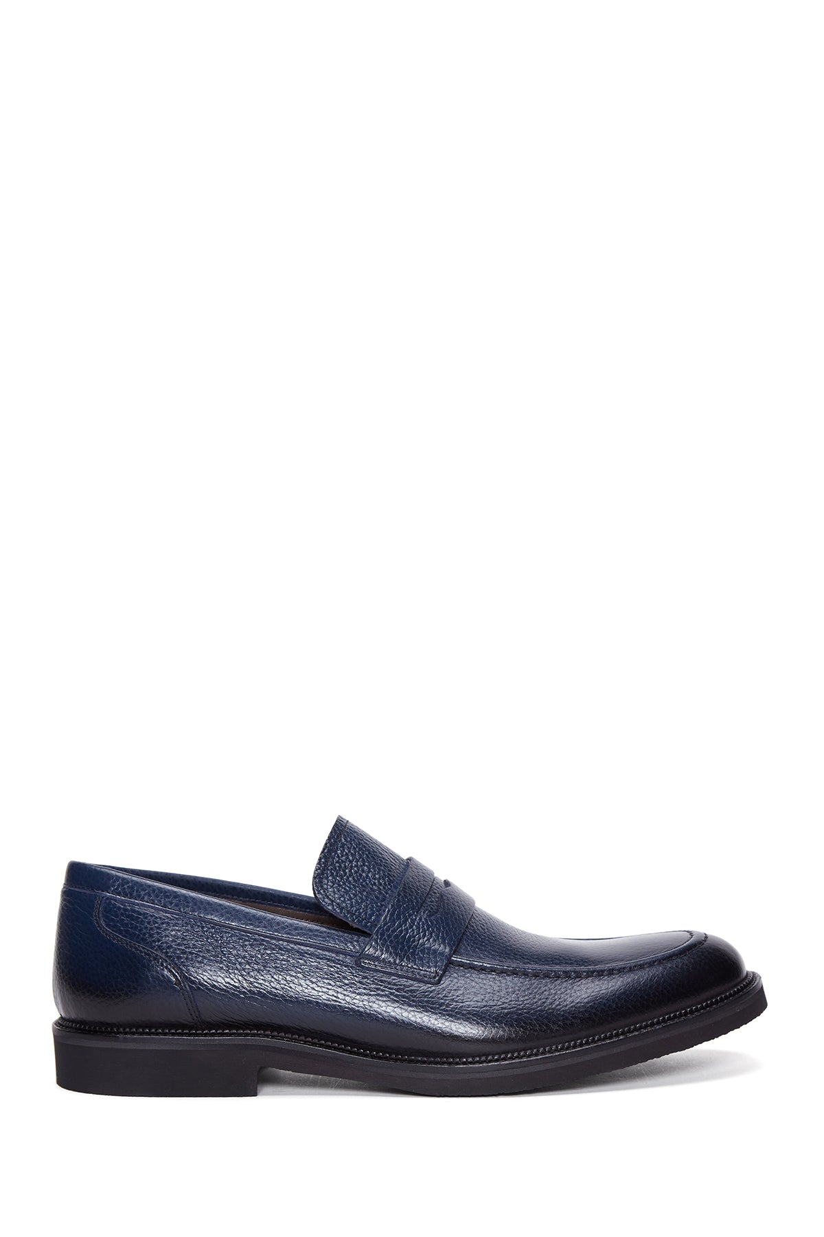 Erkek Lacivert Deri Casual Loafer