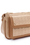 Women's Beige Long Strap Printed Crossbody Bag | Derimod