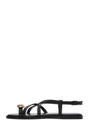 Kadın Siyah Tokalı Parmak Arası Sandalet | Derimod