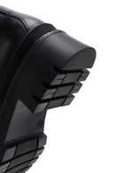 Women's Black Leather Thick Soled Zippered Boots | Derimod