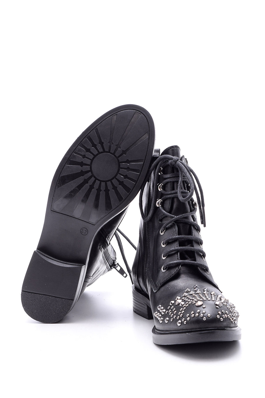 Women's Studded Detailed Leather Boots