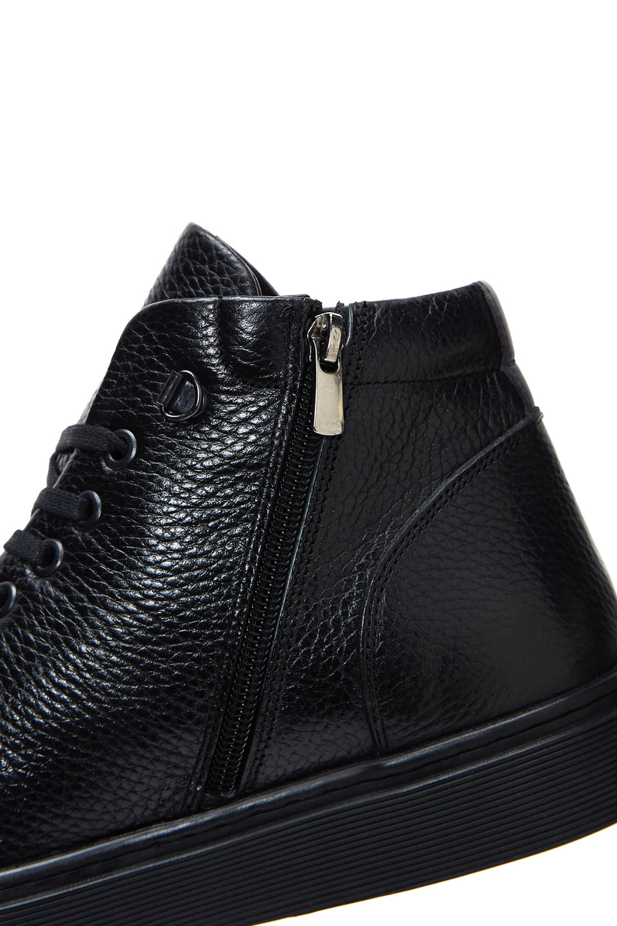 Erkek Siyah Deri Bilekli Sneaker Bot