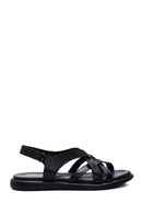 Kadın Siyah Deri Comfort Sandalet | Derimod