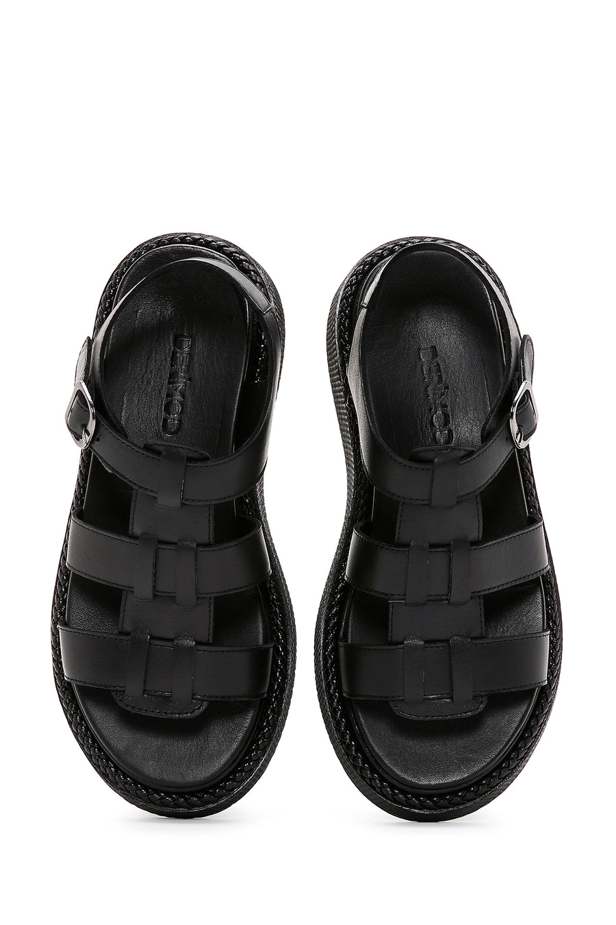 Kadın Siyah Deri Comfort Sandalet