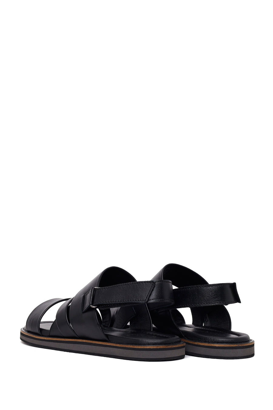 Men's Black Leather Sandals