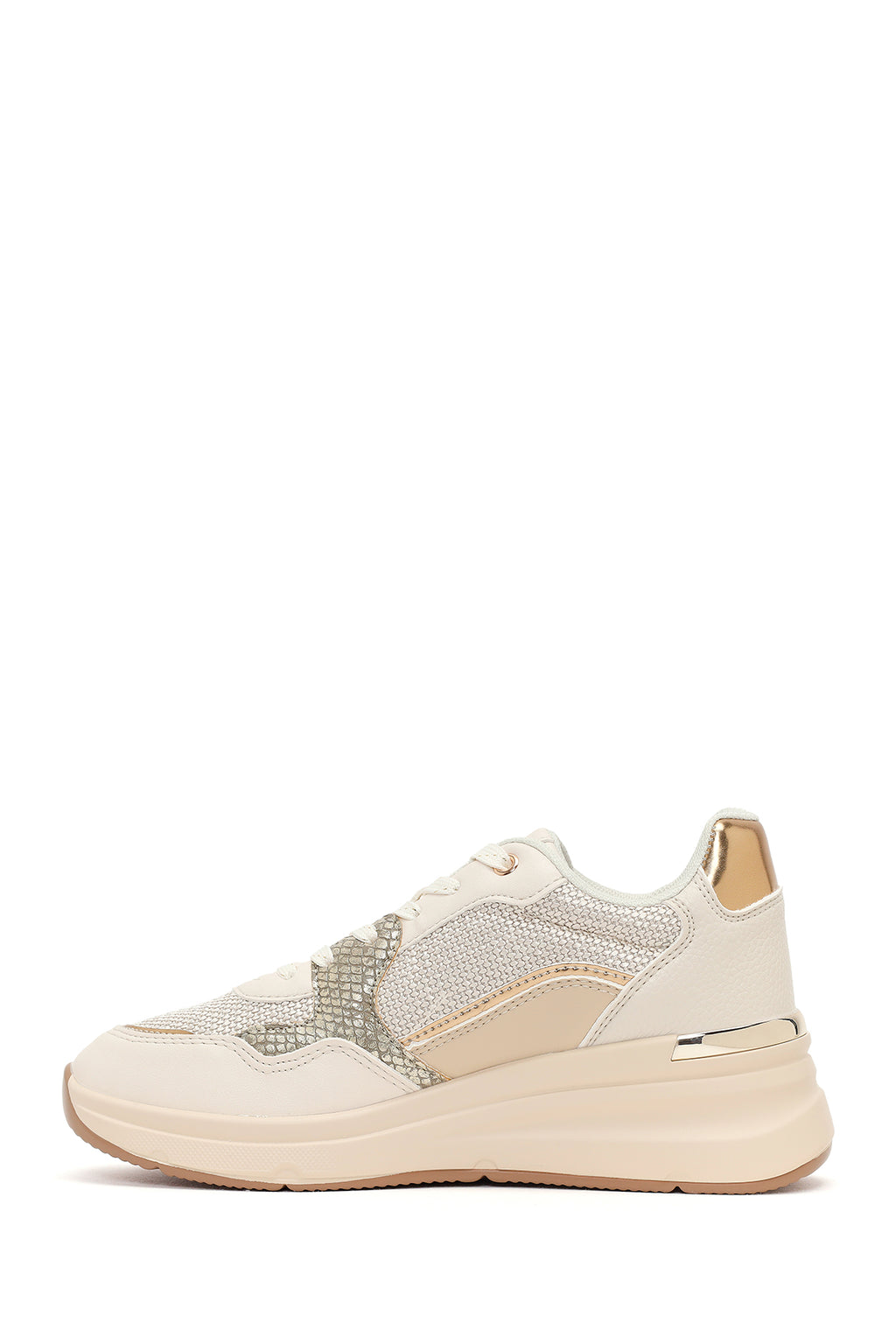 Kadın Bej Kalın Tabanlı Sneaker