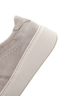 Women's Beige Thick Soled Nubuck Leather Sneaker | Derimod