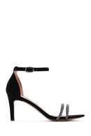 Women's Black Stone Heeled Sandals | Derimod