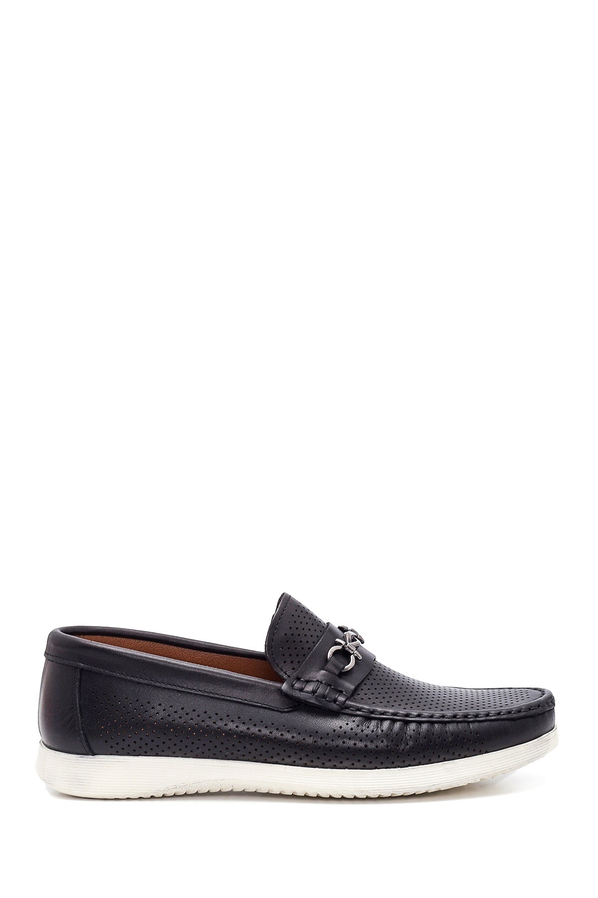 Men's Black Leather Casual Loafer 24SFD6579DI | Derimod