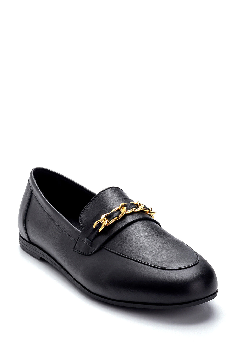 Kadın Deri Zincir Detaylı Loafer