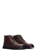 Men's Brown Leather Zippered Casual Boots | Derimod