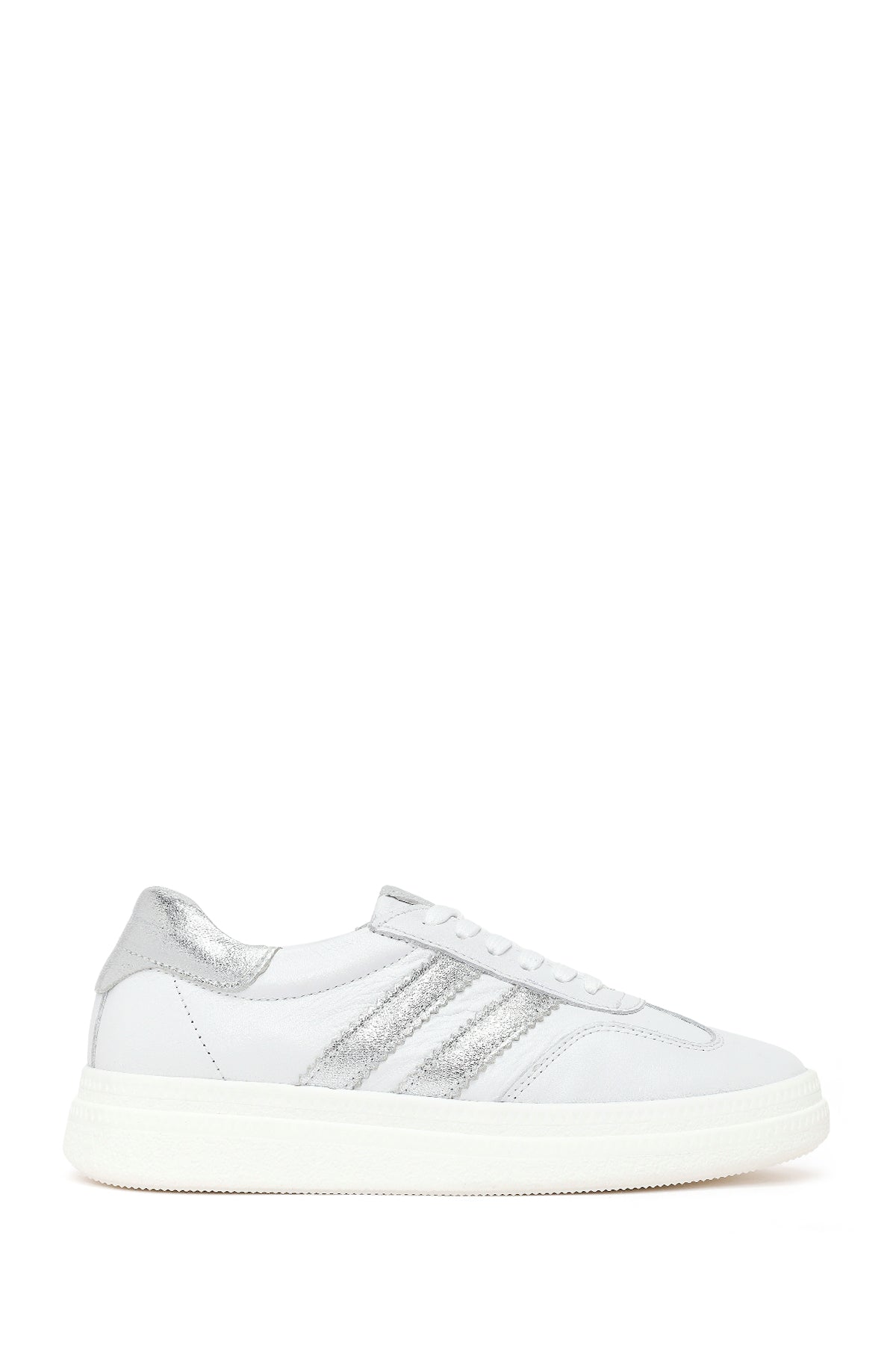 Woman White Lace-Up Leather Sneaker 26PFD510314 | Derimod
