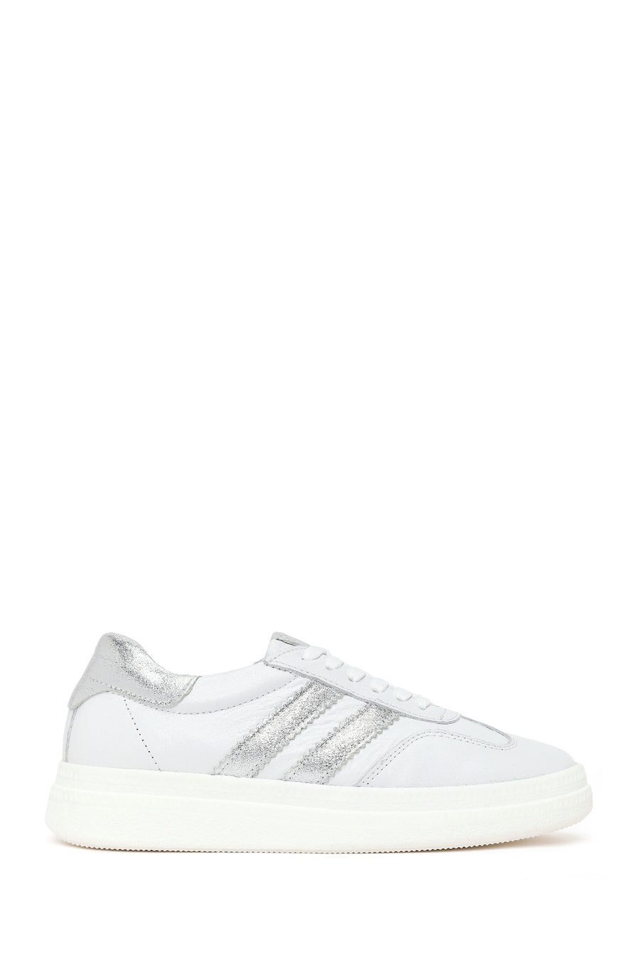 Woman White Lace-Up Leather Sneaker 26PFD510314 | Derimod