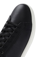 Men's Black Lace-up Leather Sneaker | Derimod