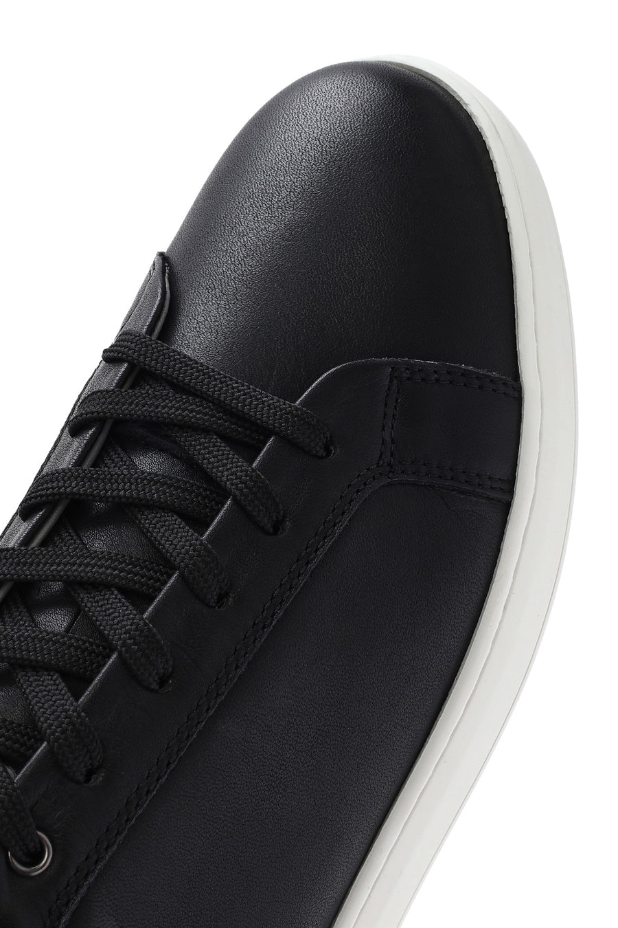 Men's Black Lace-up Leather Sneaker