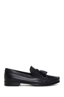 Men's Black Leather Tasseled Classic Loafer | Derimod