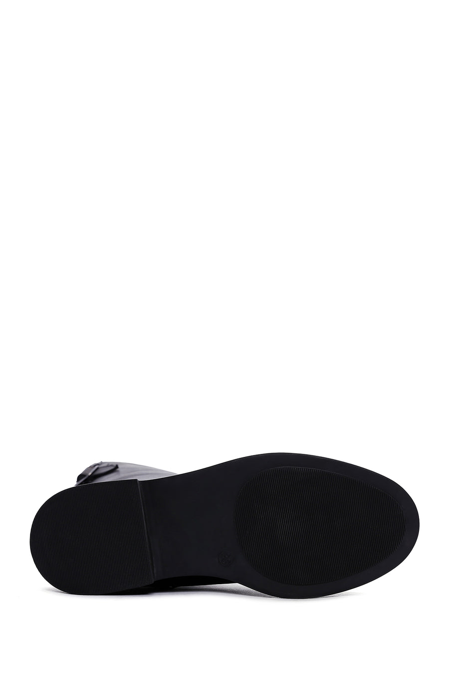 Women's Black Leather Zippered Boots