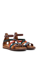 Women's Multicolored Leather Sandals | Derimod