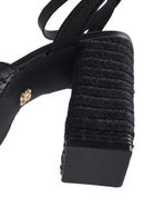 Women's Black Ankle Buckle Platform High Thick Heel Sandals | Derimod