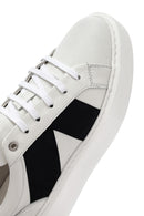 Men's White Lace-up Thick-Sole Leather Sneaker | Derimod