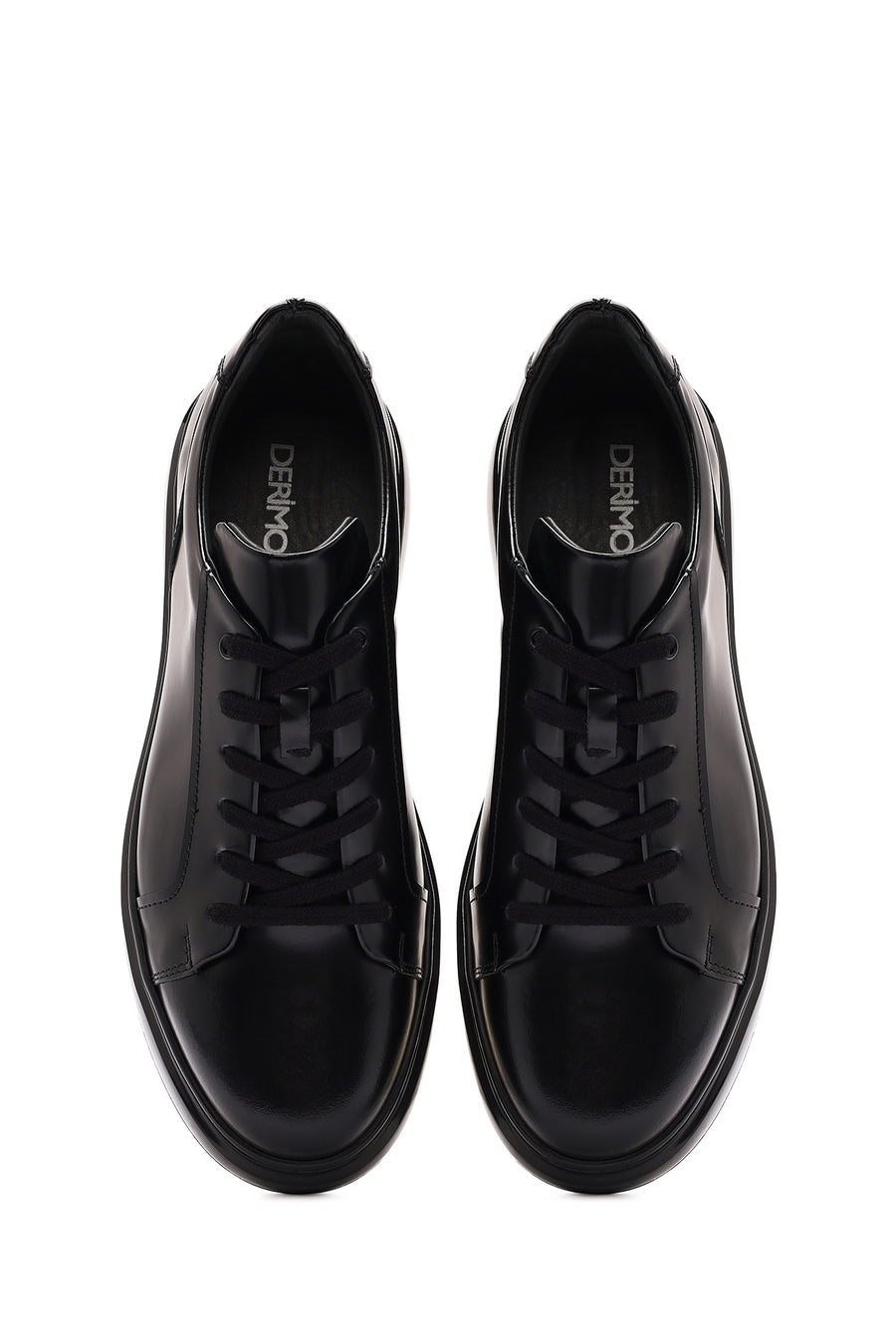 Men's Black Lace-up Leather Sneaker