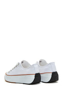 Women's White Thick Soled Fabric Sneaker | Derimod