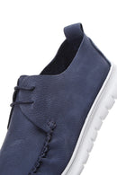 Men's Navy Blue Nubuck Leather Casual Shoes | Derimod