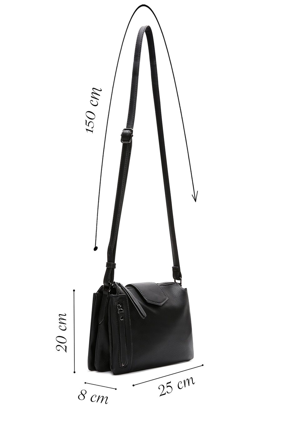 Women's Black Casual Crossbody Bag