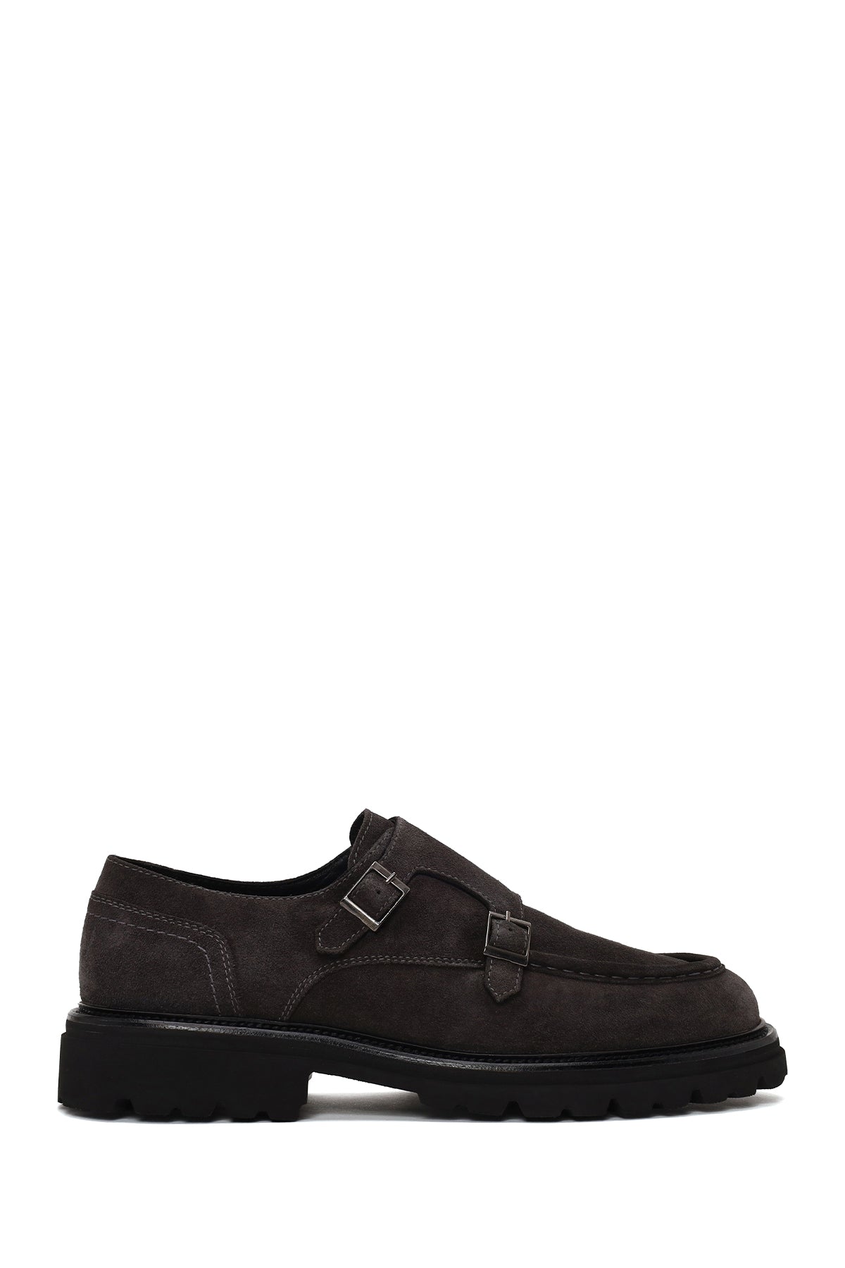 Male Fume Double-Buckle Thick-Soled Suede Casual Shoes WM710021DS | Derimod