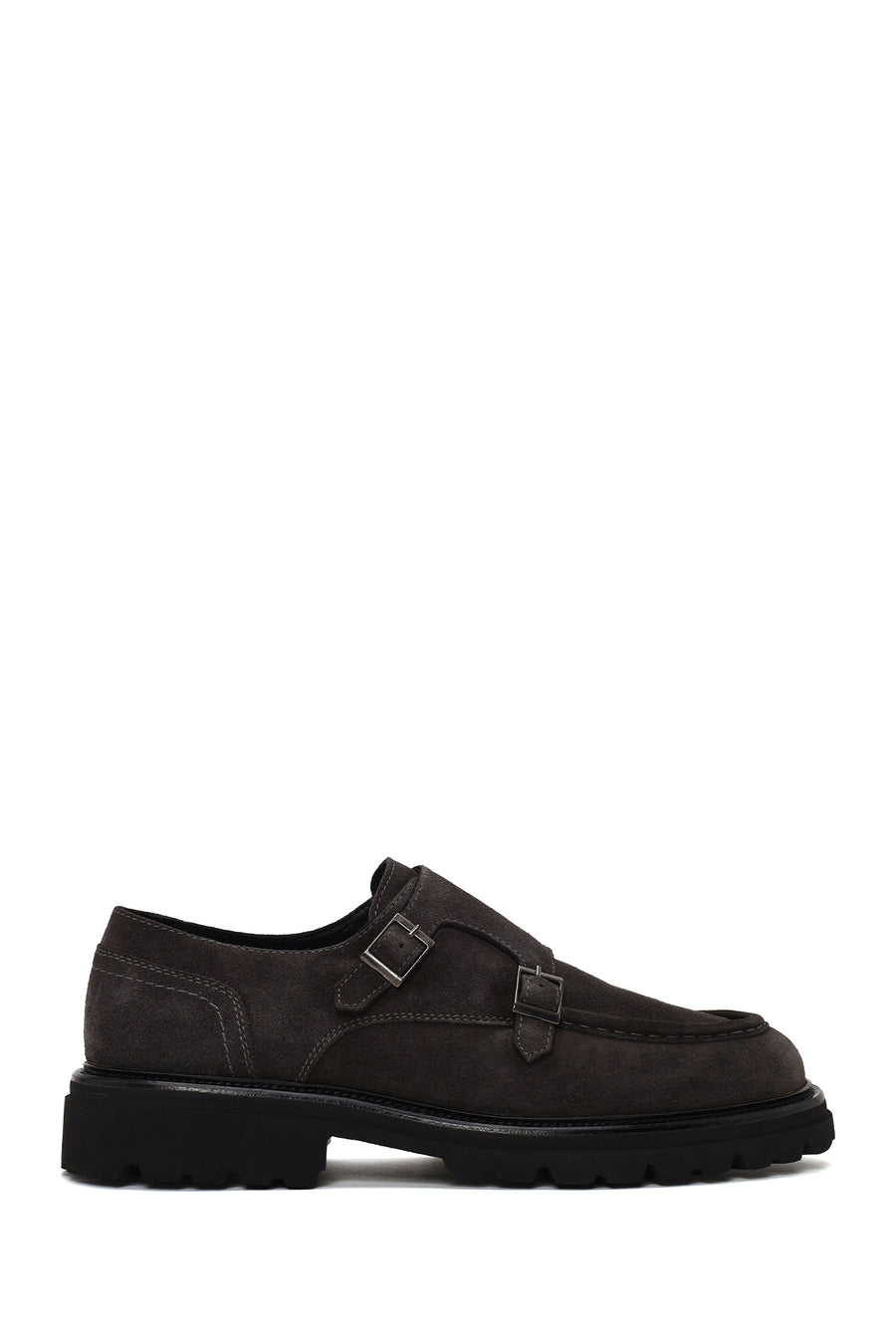 Male Fume Double-Buckle Thick-Soled Suede Casual Shoes WM710021DS | Derimod