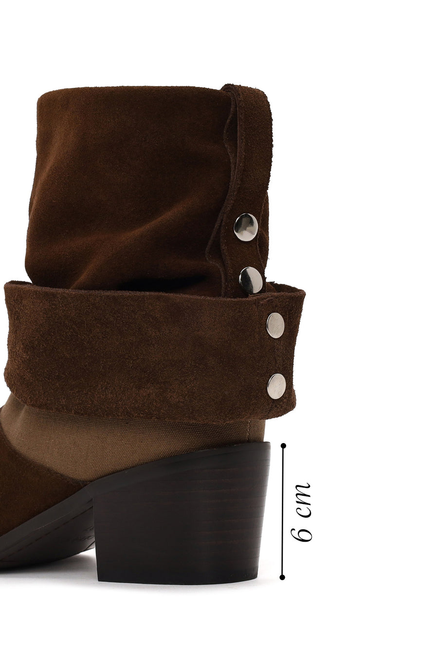 Woman Brown Chunky-Heel Suede Boots