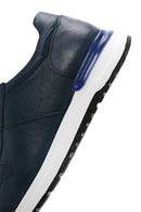 Men's Navy Blue Leather Sneaker | Derimod