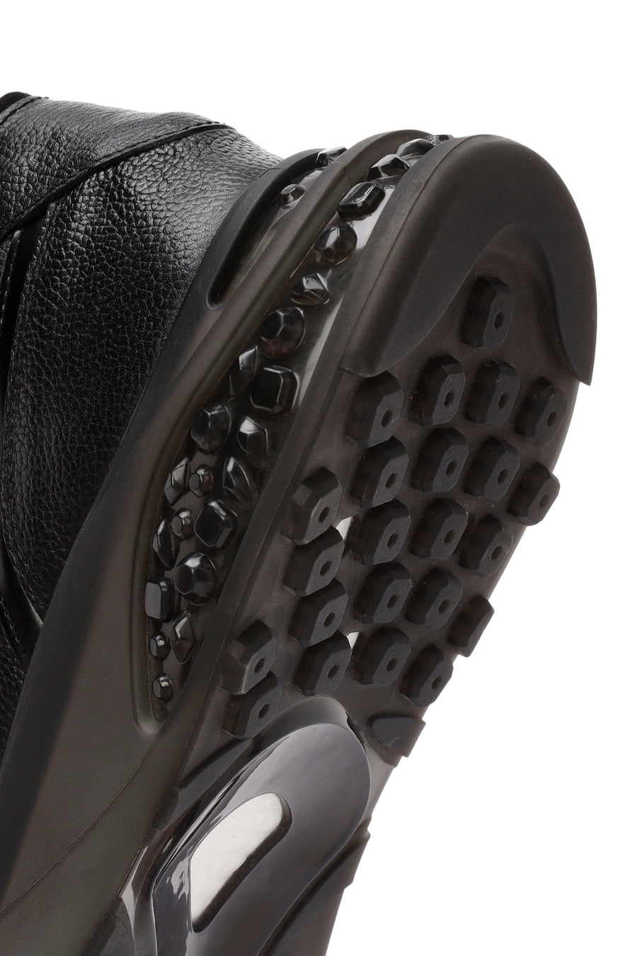 Erkek Siyah Bağcıklı Deri Sneaker