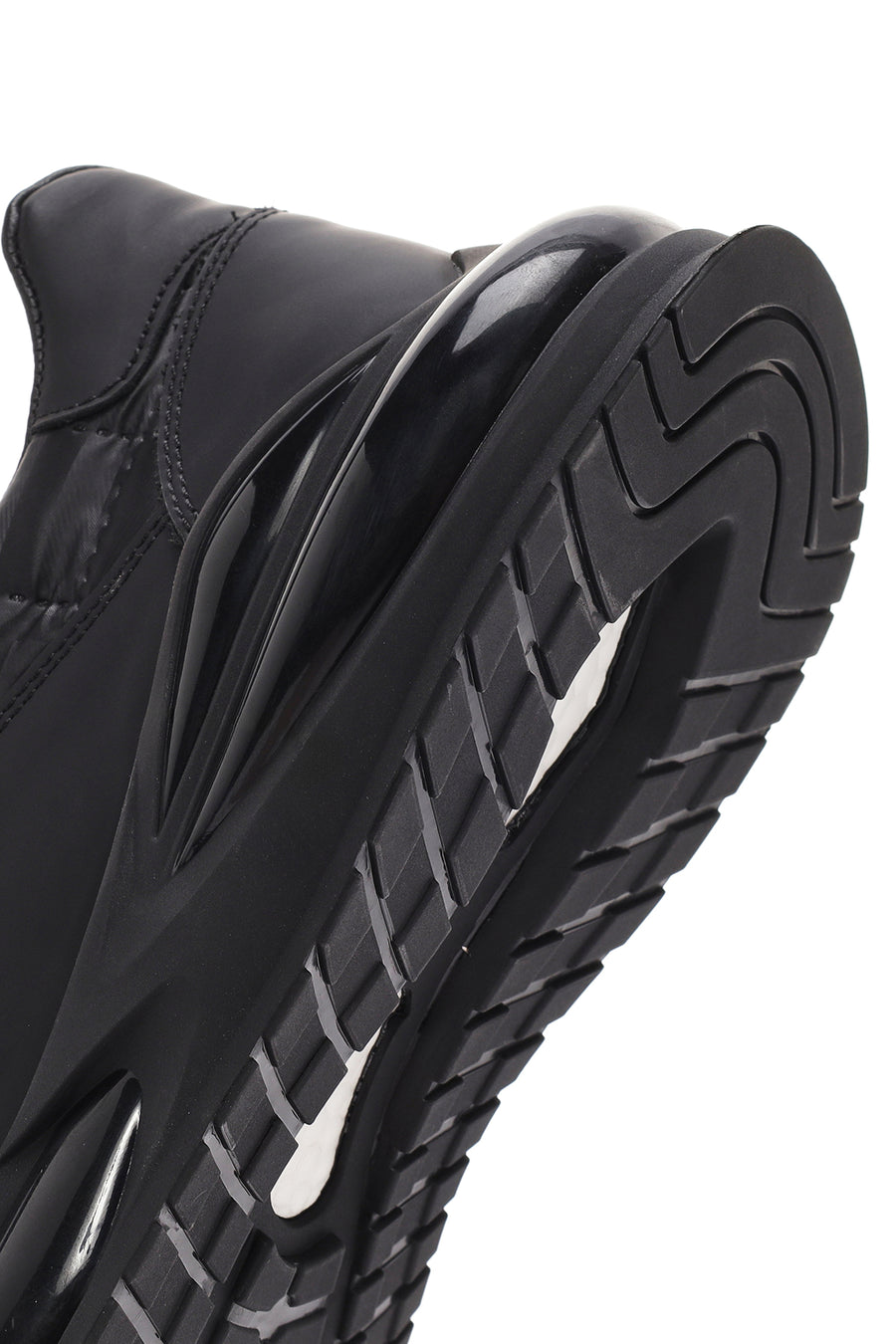 Men's Black Lace-Up Leather Sneakers