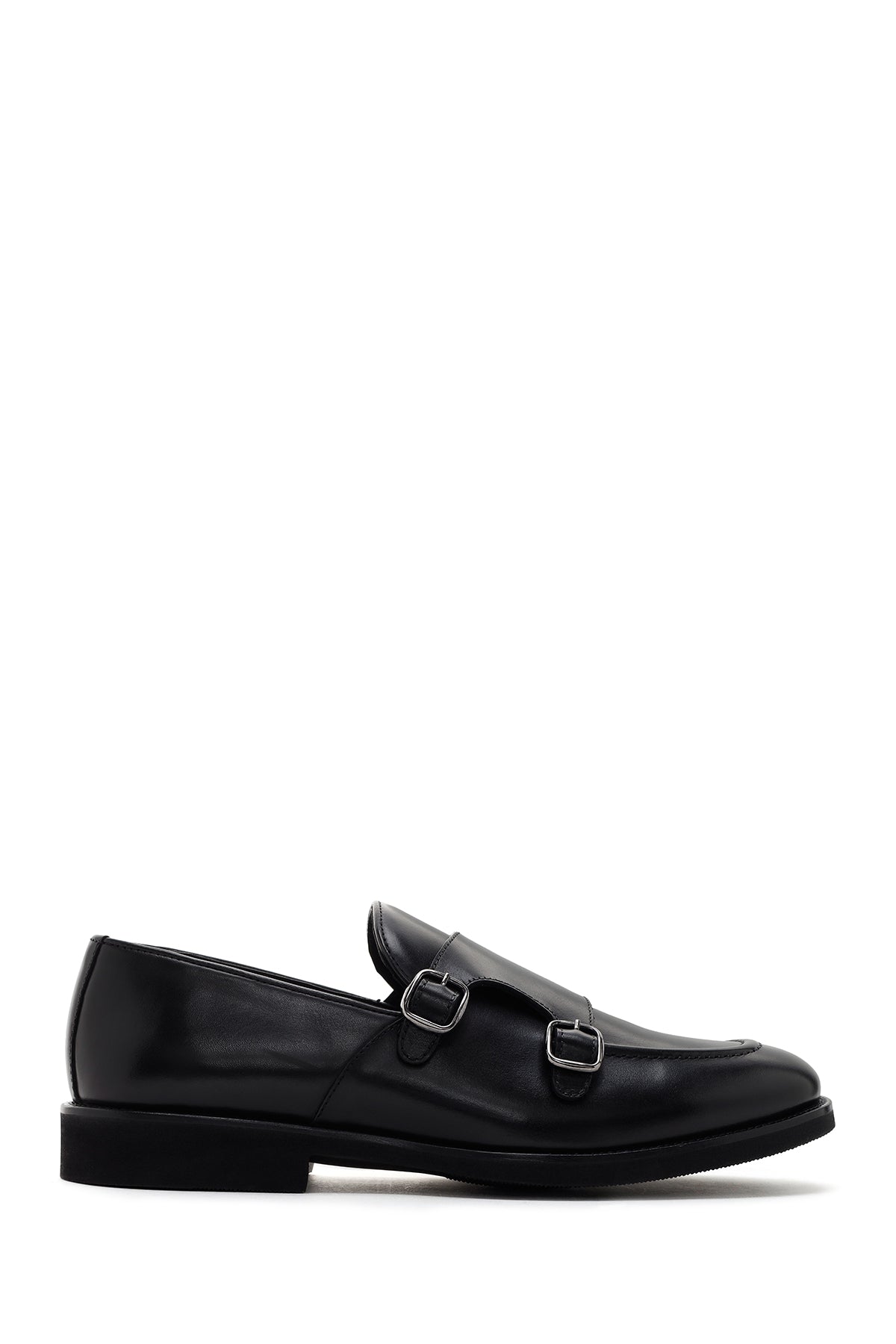 Erkek Siyah Çift Tokalı Deri Casual Loafer 26SFD740218 | Derimod