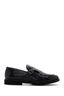 Erkek Siyah Çift Tokalı Deri Casual Loafer | Derimod