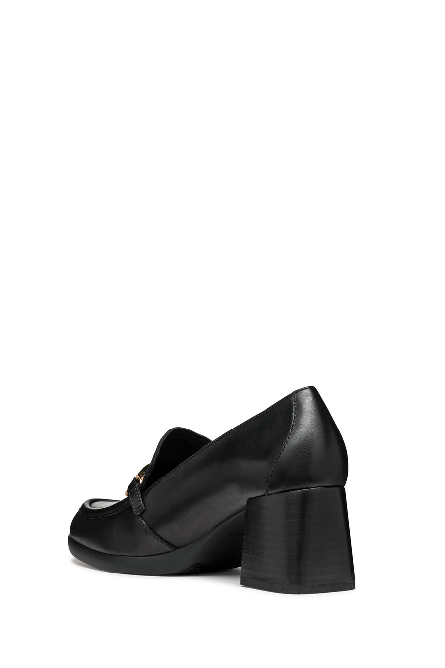 Geox Kadın Siyah Walk Pleasure Toka Detaylı Kalın Topuklu Deri Loafer